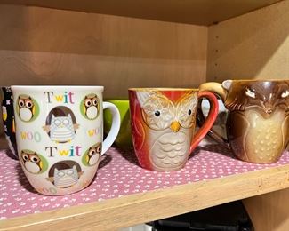 Gibson Owl Mug, Gibson Brown Fox Mug, Ceramic Owl Mug