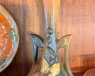 Double Handled Clemantis Blue Bud Vase - 187-7