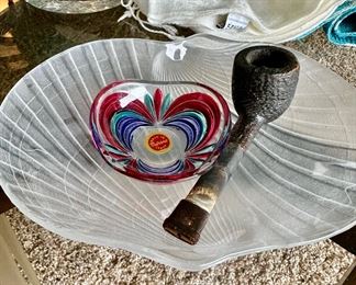 Murano Hand Painted Glass Trinket Dish