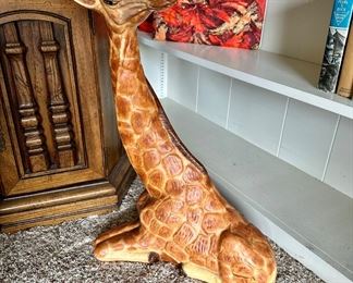 Large Kneeling Giraffe Statue