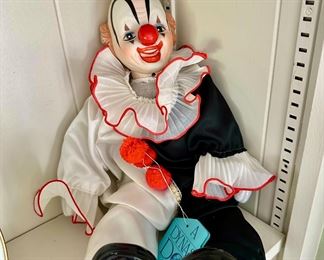 1983 Black & White Dynasty Porcelain Clown Doll