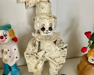 White and Black Paper Mache Clown