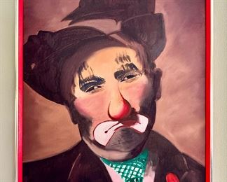 Sad Clown Oil Painting by Hal Yaphe