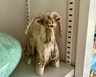 Ceramic Ram Figurine