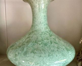 Pearlized Turquoise Ceramic Vase