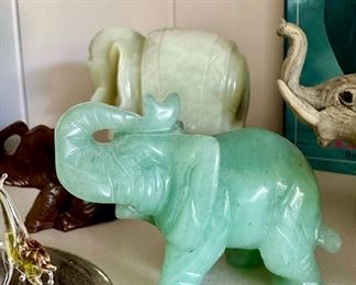 Carved Jade Elephant Figurine