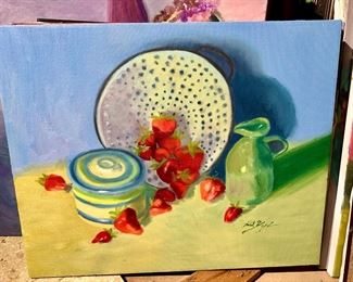 Oil Painting of Still Life Collander, Jug and Lannister by Hal Yaphe
