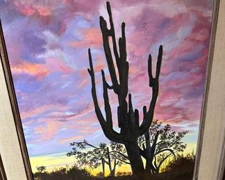 Southwest Landscape Framed Oil Painting by Hal Yaphe