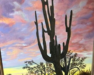 Southwest Landscape Framed Oil Painting by Hal Yaphe