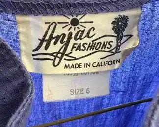 Size 6 Anjac Fashions Sleeved Blue Dress