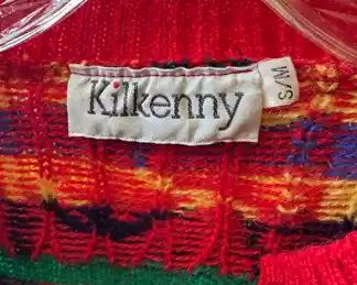 Size Small Kilkenny Red/Multicolored Cardigan/Sweater