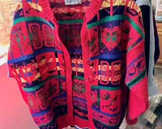 Size Small Kilkenny Red/Multicolored Cardigan/Sweater