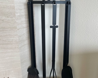 5 Piece Matte Black Fireplace Tool Set