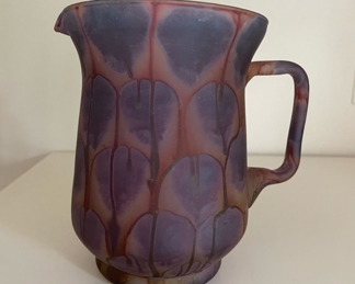 Frosted Pink/Purple Glass Pitcher
