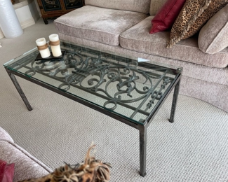Glass & Wrought Iron Coffee table