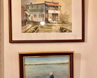 Watercolor Print of Cafe, Watercolor Print Signed by MWL