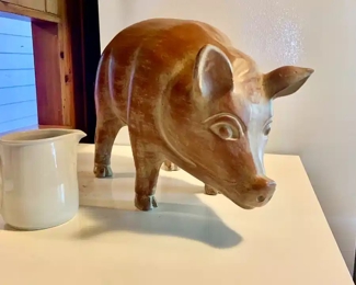 Ceramic Pig Sculpture