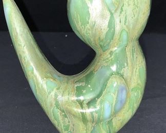 Drip Glazed Ceramic Bird MCM Figure

