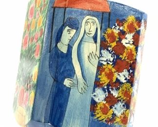 Yair Emanuel Hand Painted Wood Dreidel, Stand
