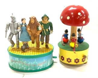 Lot 2 Music Boxes-Wizard of Oz, Merry Go Round

