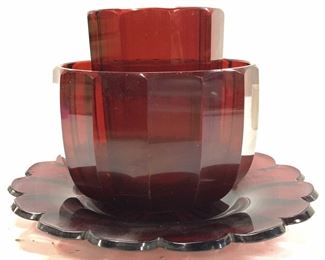 Ruby Red Mid Century Crystal & Glassware, 3
