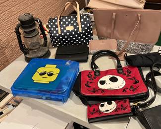 Nightmare before Christmas wallet and purse set… Kate Spade speedy bag, Legos in an old-school Lantern