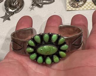 Fantastic signed Native American sterling cuff…