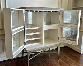 Williams Sonoma Hollywood Regency Style Seymour Bar In Faux Shagreen