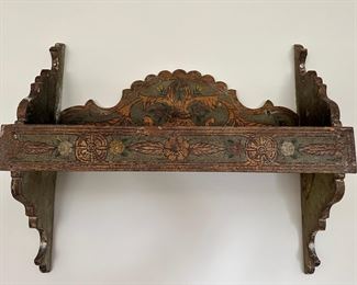 Moroccan Polychrome Painted Wall Shelf