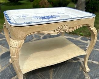 Swedish Rorstrand Blue And White Porcelain Tray Table