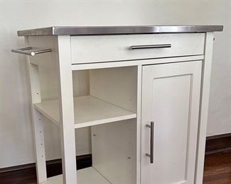 Kitchen Cart And Cabinet With Aluminum Top