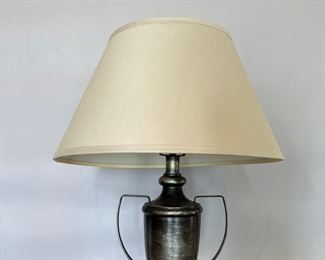 Urn-shaped Brushed Metal Table Lamp
