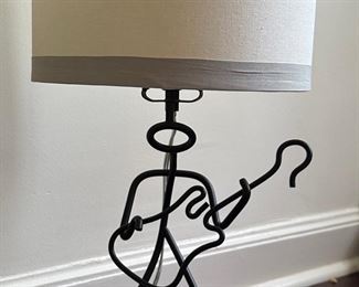 Guitar Player Black Metal Table Lamp
