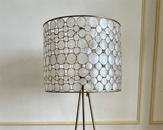 Floor Lamp With Mother Of Pearl Shade
