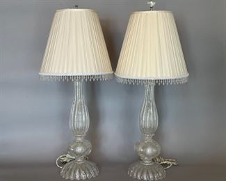 Pair Of Venetian Glass Lamps
