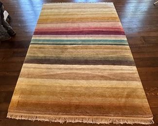Stark Multicolor Striped Designer Wool Area Rug