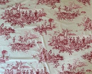 Scalemandre Toile In Jeannette A La Plage Pattern Partial Bolt Of Fabric
