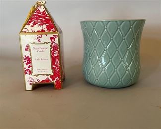 Seda France Candle And Ikea Celadon Planter
