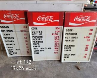 Coca-Cola menu boards