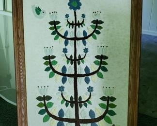 "Blue Tulip Tree" crewel designed by Liz Bauman for Paragon