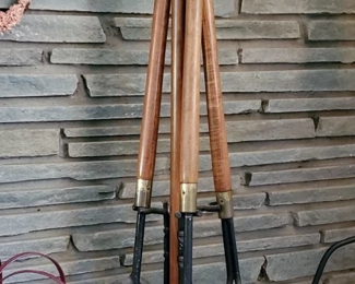 1960s Seymour MCM Long Teak Handle Fireplace Tool Set