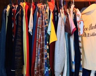 Middle bedroom upstairs all 70s shirts and sweaters