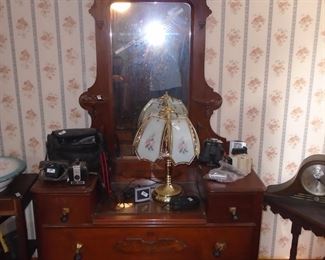 Dresser, Cameras, Lamp
