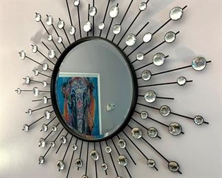 Silver/Metal Sunburst Mirror