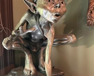 David Goode Signed Bronze Statue 2003... Gollum "Caught in the Act" 