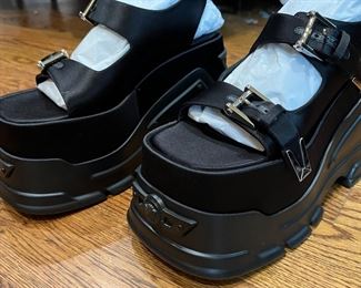 Medusa Anthem Platform Sandal...Versace Black Palladium Shoes NIB