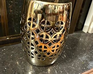 Gold Ridgeway Circle Lattice Garden Stool 