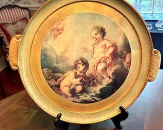 Vintage  Florentine Italian Cherub Tray