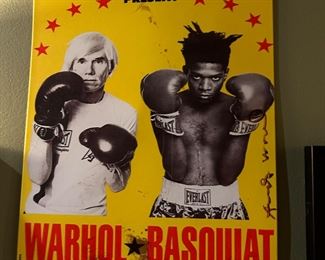 We are waiting on an appraisal. This item is no longer for sale this weekend check back next week. 1985 Warhol & Basquiat Boxing Metal Sign