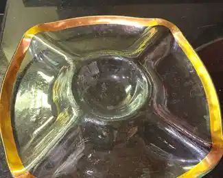 Signed "Annie Glass"  with 24ct  gold  rim